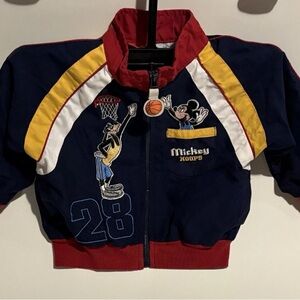 Vintage Disney Mickey Mouse Hoops 12 Months Basketball Bomber Jacket